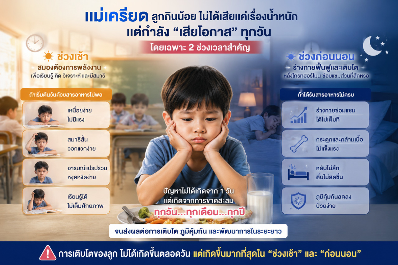 ลูกกินน้อย อาจไม่ได้เสียแค่เรื่องน้ำหนักตัว