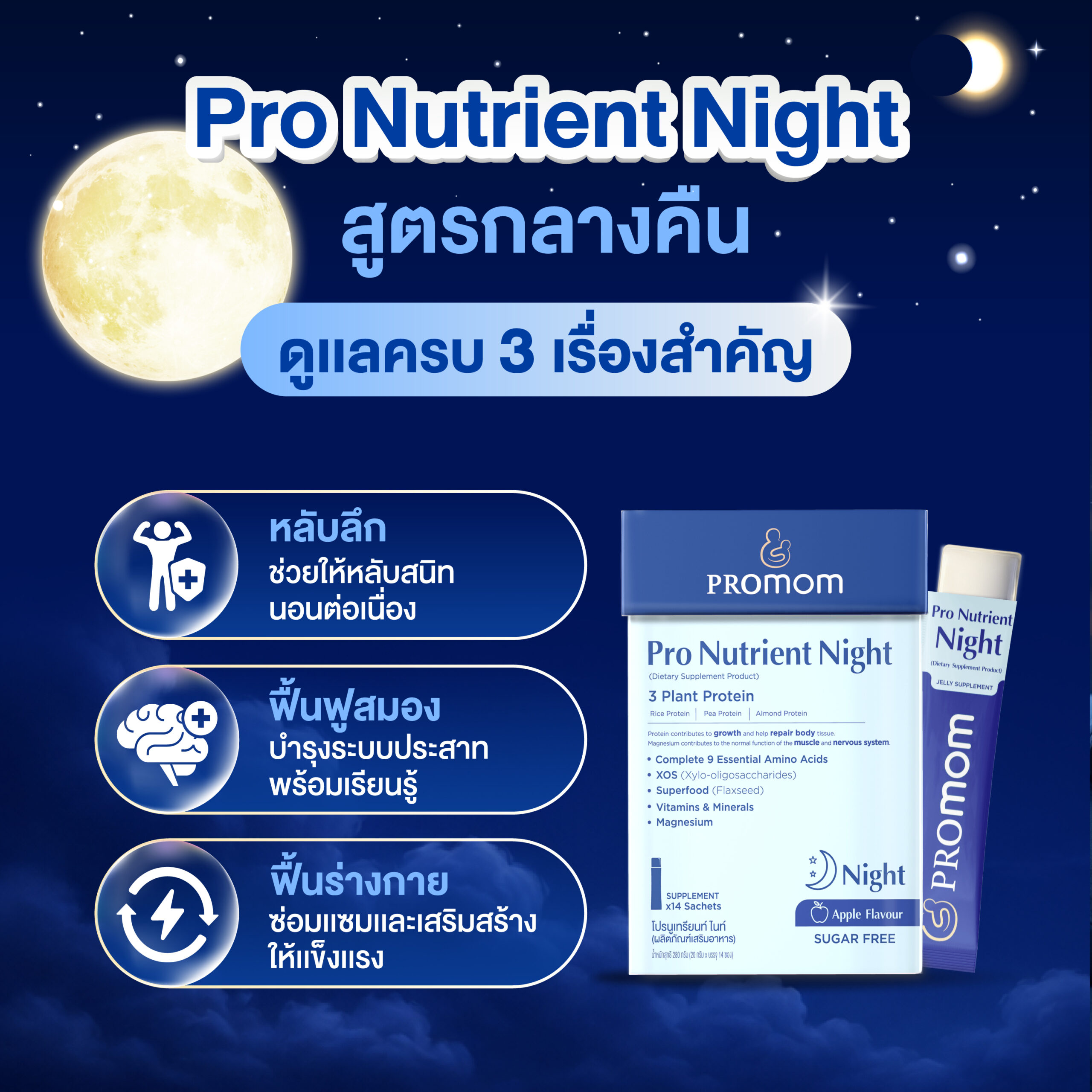 Pro Nutrient Night ถูกออกแบบมาเพื่อดูแลก่อนนอน
